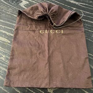 One Authentic GUCCI Brown Drawstring Tie Dust Bag Approx. 11" x 17”